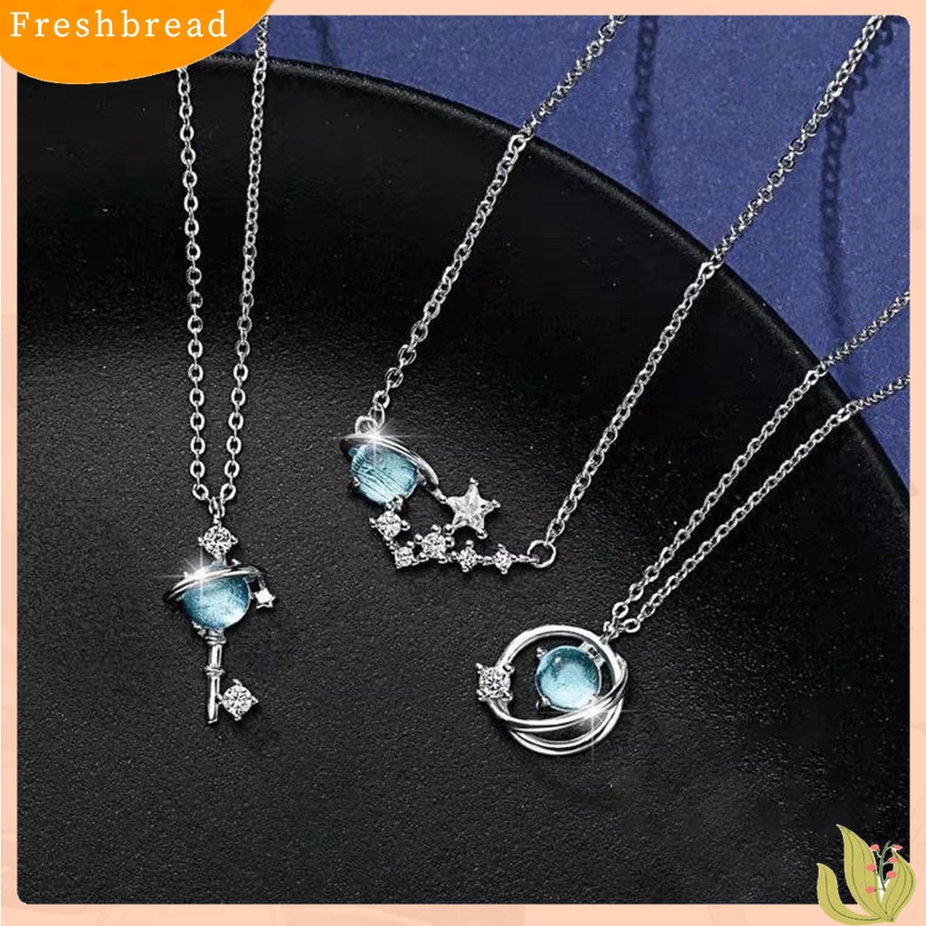 Terlaris Collarbone Necklace Transparent Star Fresh Fancy Planet Transparent Ladies Necklace for Date