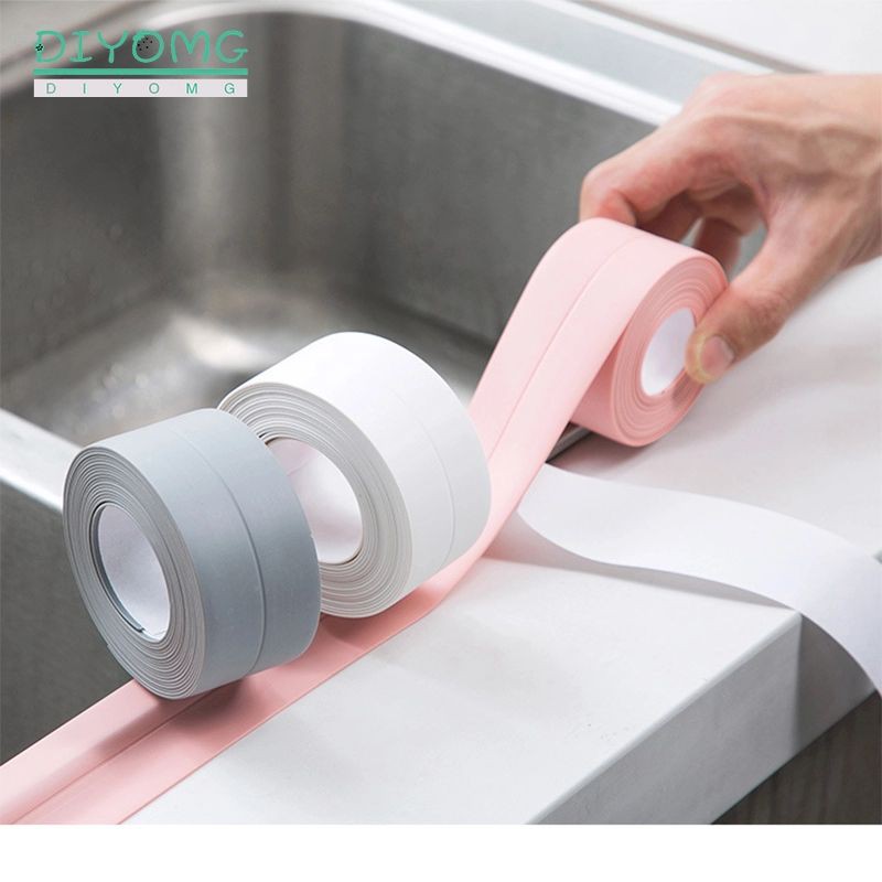 Tape Sealant Strip Perekat Anti Air Jamur Lakban Stiker Bak Mandi Dapur 3.2M X 2.2CM