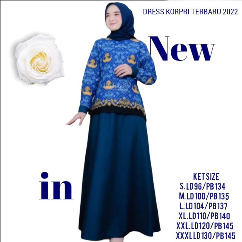 Gamis Korpri Motif Baru 2022 Mix Rok Katun Toyobo Ori