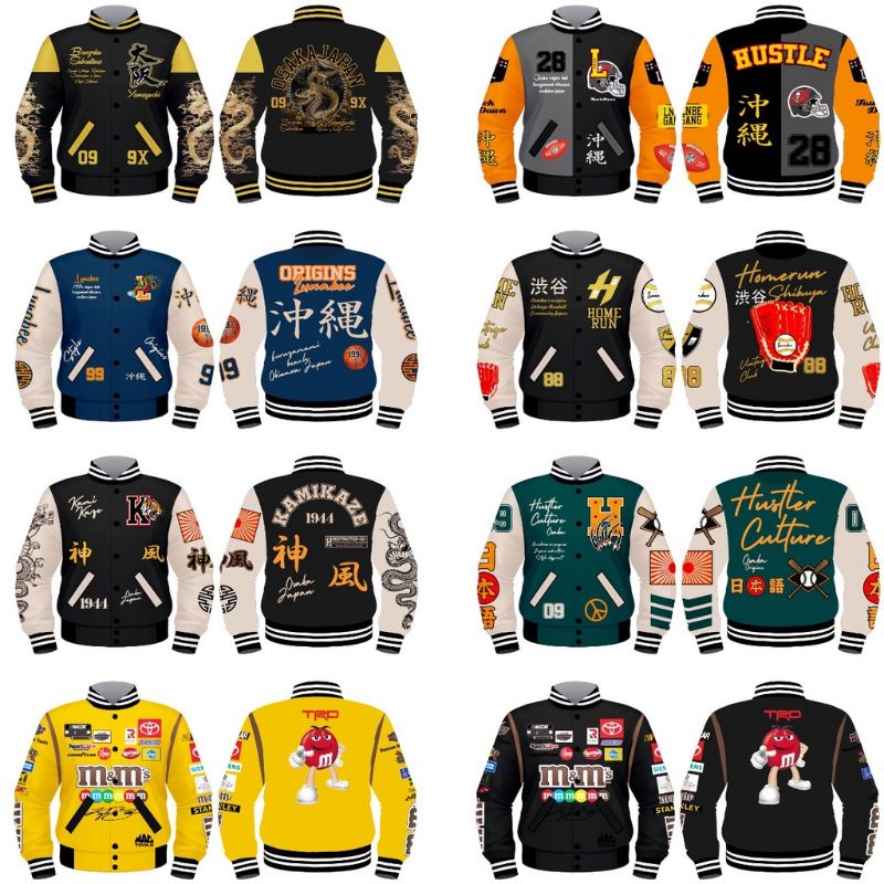 Jaket Baseball Anak / Varsity Everyone MLB & NBA / Jaket Nascar / Jaket racing /