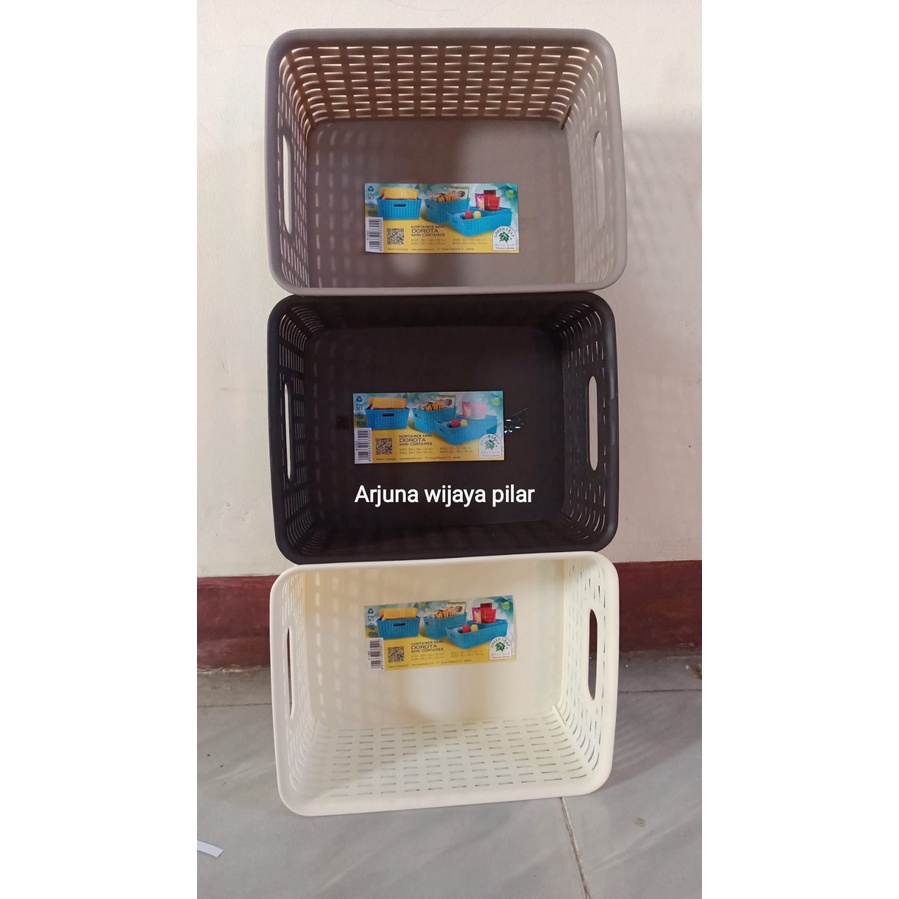 Keranjang Dorota Mini Container Serbaguna Green Leaf 3302 (size M) plastik