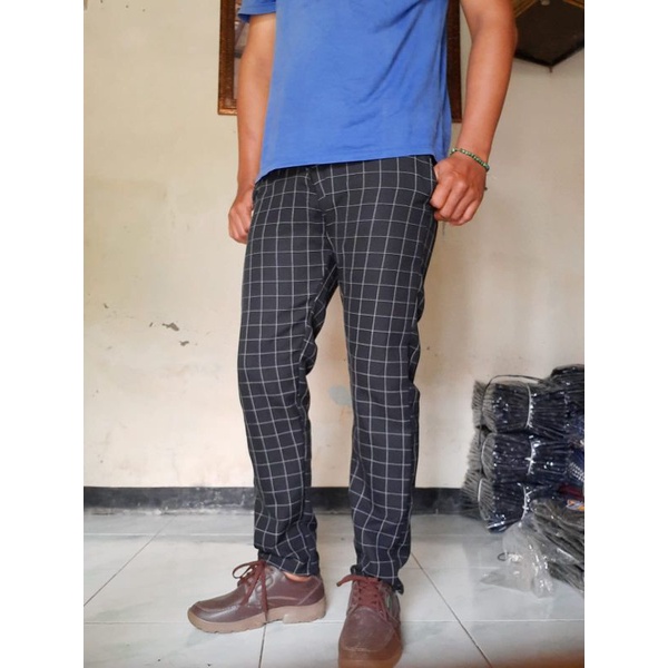 Celana Tartan Pria Premium Chino . Celana  Cino Pria Premium