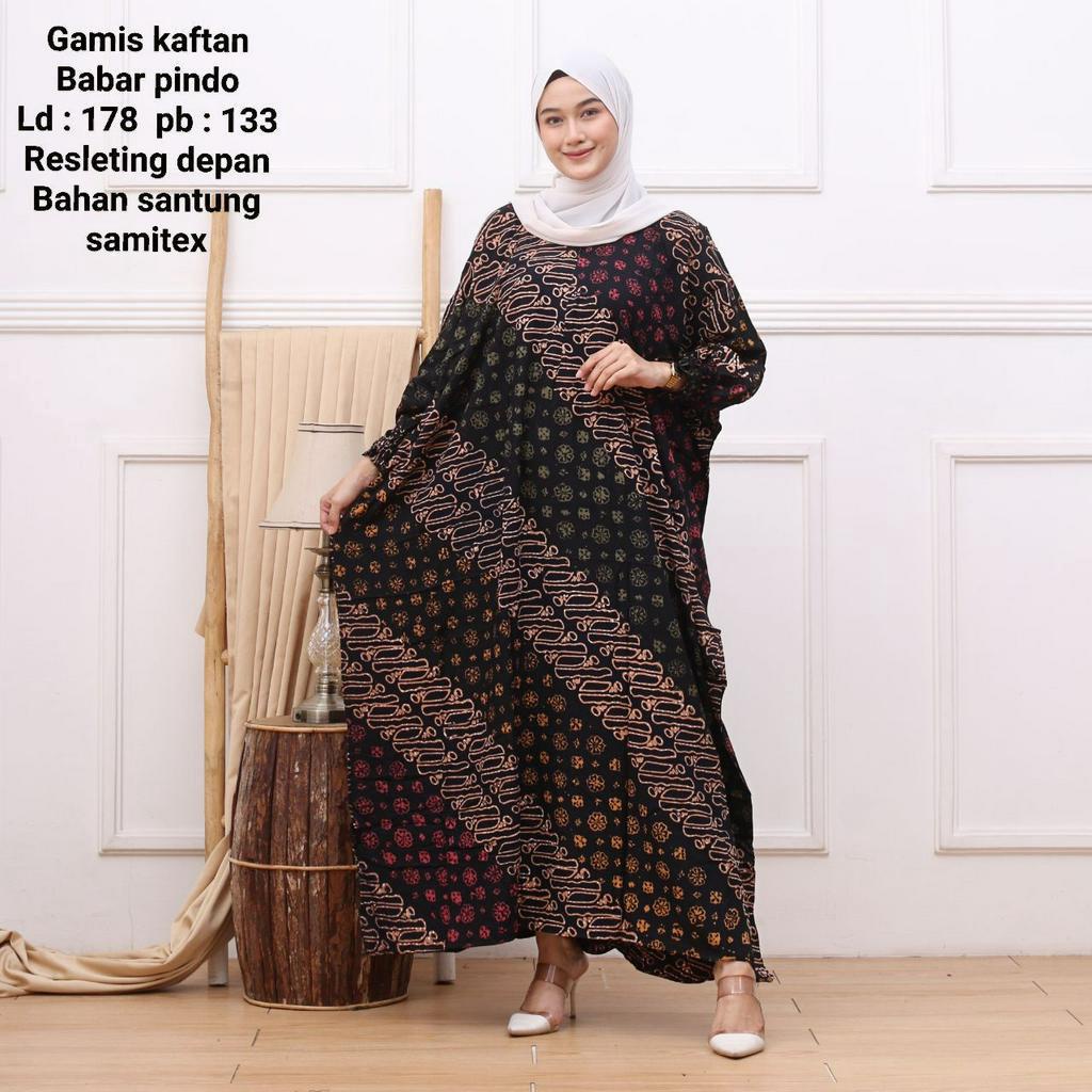 GAMIS KAFTAN CAP SUPER JUMBO LD 178 PB 133 RESLETING DEPAN BAHAN SANTUNG ADEM BERKUALITAS.