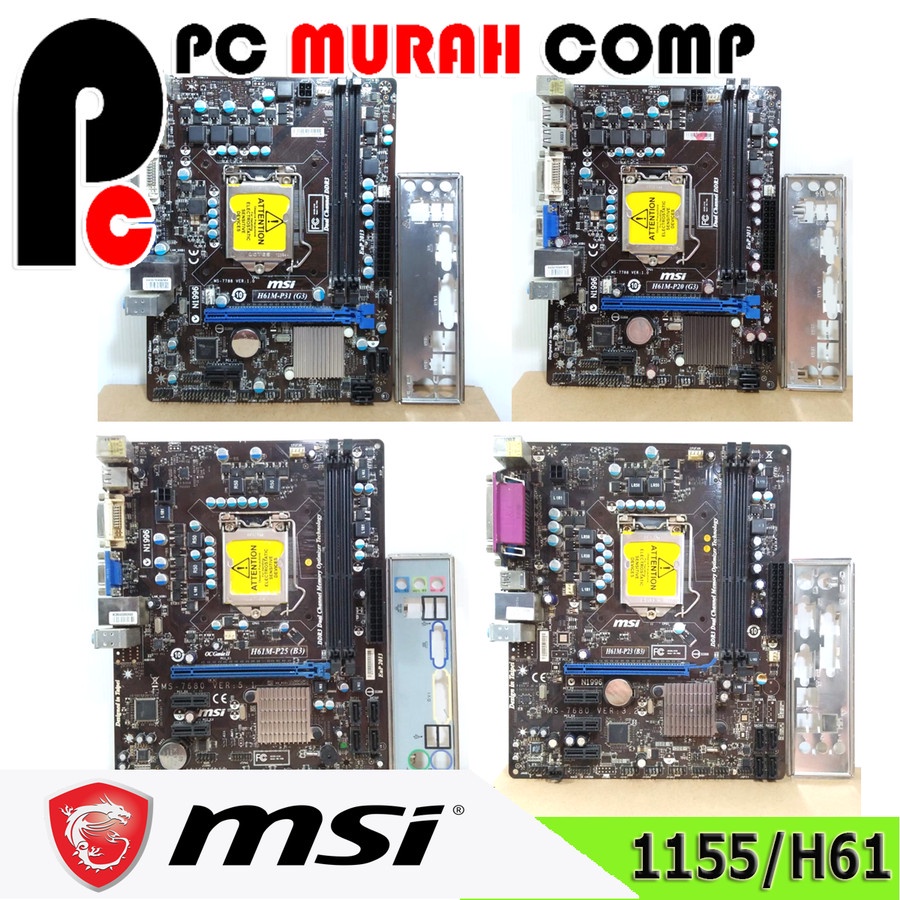 Mobo Intel Soket 1155 H61 ONBOARD MSi