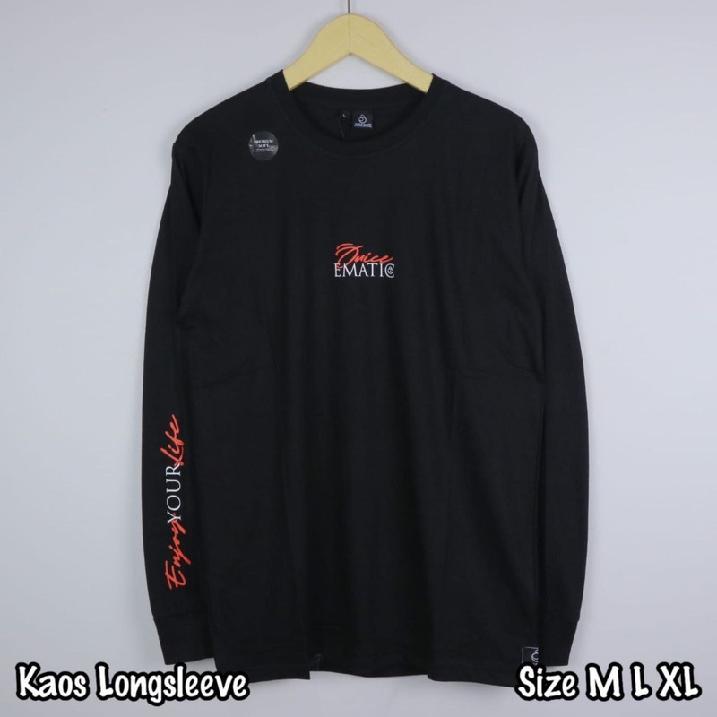 KAOS LENGAN PANJANG JUICE EMATIC HITAM M L XL LONGSLEEVE JUICEEMATIC KAOS BRANDED