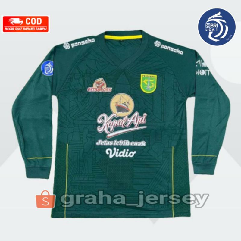 Jersey Persebaya LENGAN PANJANG Home 2021 - 2022 BRI Liga 1 Hijau Terbaru Lokal LS