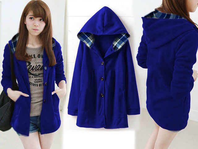 [jaket Melda elektrik RO] jaket wanita babyterry biru elektrik