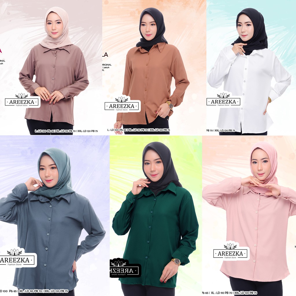 Kemeja Atasan Wanita Polos Bahan Katun Madame Torry Original Exclusive Shopee Indonesia