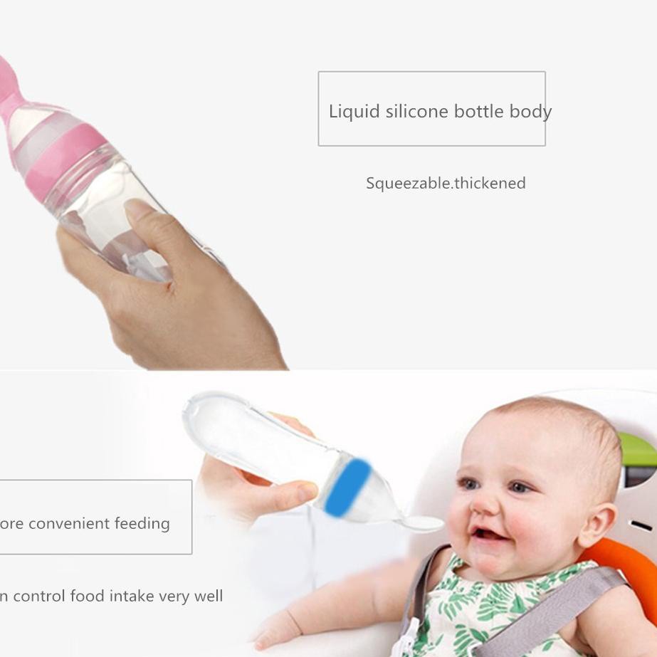 HIPPO LAND Sendok Makan Bayi Botol Dot SIlikon Praktis Silicone Baby Spoon Dispenser 50