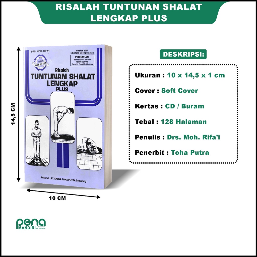 Buku Risalah Tuntunan Shalat Lengkap ukuran tanggung 10 x 14,5 cm HVS-Toha Putra-panduan sholat