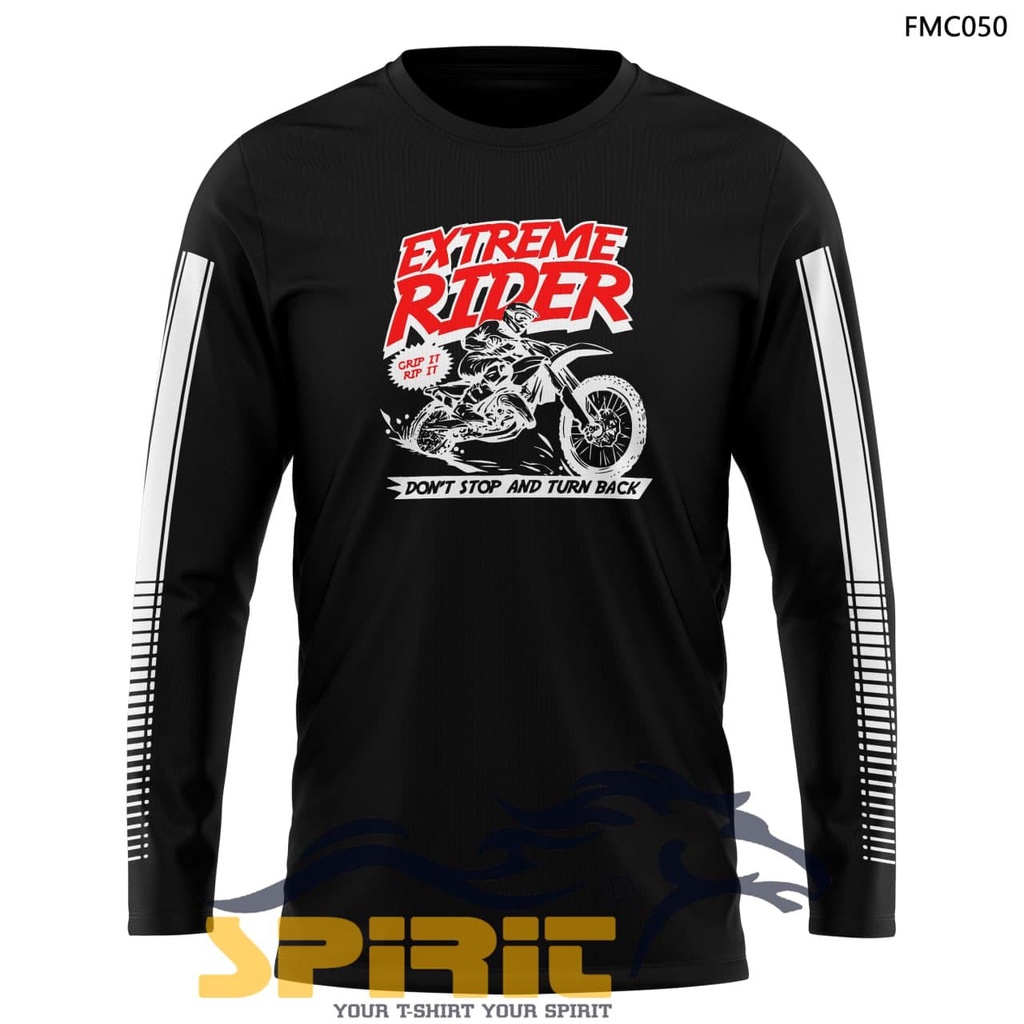 MOTOCEROSS T-Shirt BAJU KAOS RIDER MOTOR TRAIL BAJU MOTOR TRAIL EXTREME  RIDER LENGAN PANJANG Catton