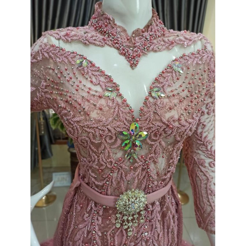 Gaun pengantin akad kebaya langsung konveksi pilihan warna