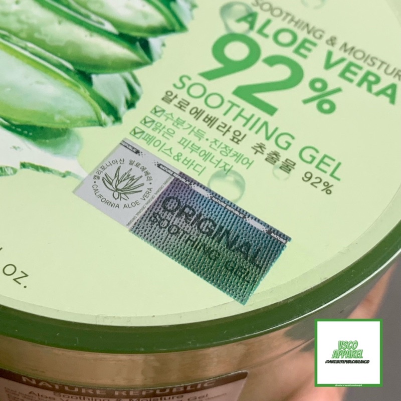 BPOM Nature Republic Aloe Vera 92% Shooting Gel 300ml Exp 2025 (100% Original)