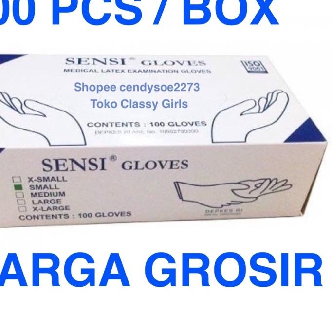 ◘ SARUNG TANGAN SENSI LATEX GLOVES 100 PCs ✶