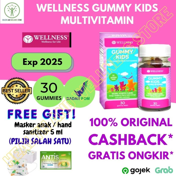 Wellness Gummy Kids 30 Gummy Multivitamin Anak Vitamin Anak Bpom Vit Anak -