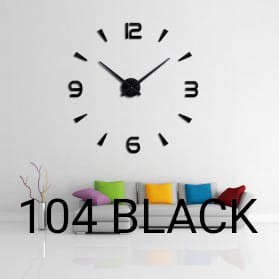 Jam Dinding Besar DIY 3D Giant Diameter 80-130cm Tempel Huruf Hiasan Angka Jumbo Raksasa Unik Aesthetic Minimalis-104 BLACK JUMBO