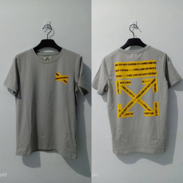 Kaos pria import off white abu