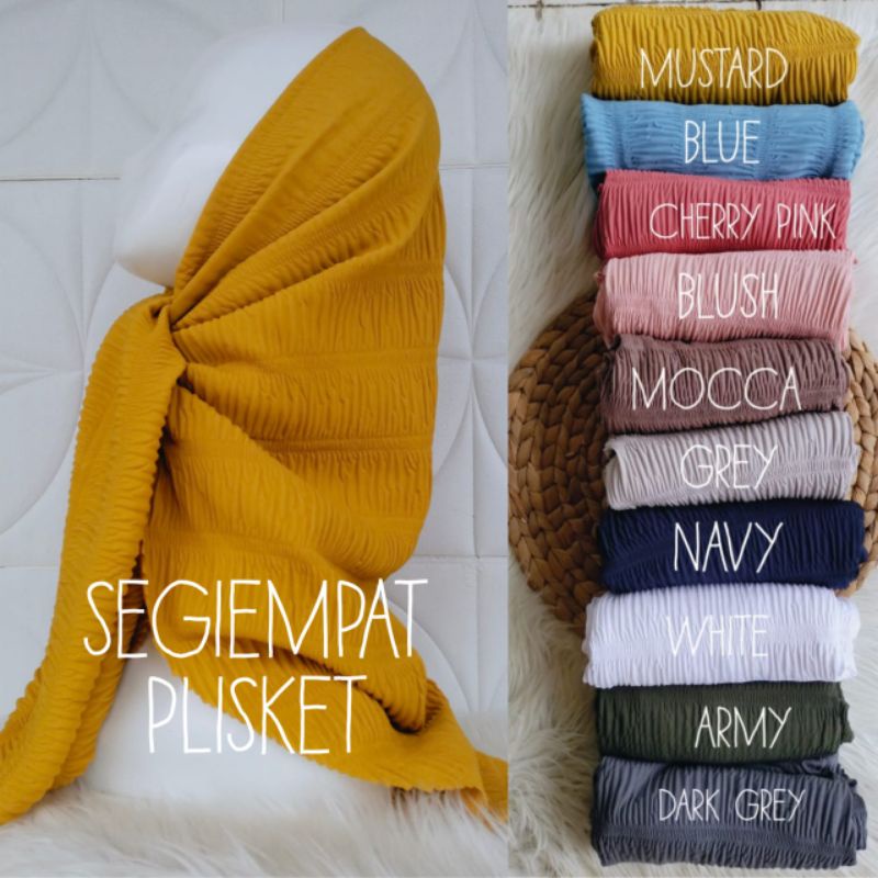 SEGIEMPAT PLISKET/PLISKET MURAH/HIJAB PLISKET/SEGIEMPAT PLISKET PREMIUM/JILBAB