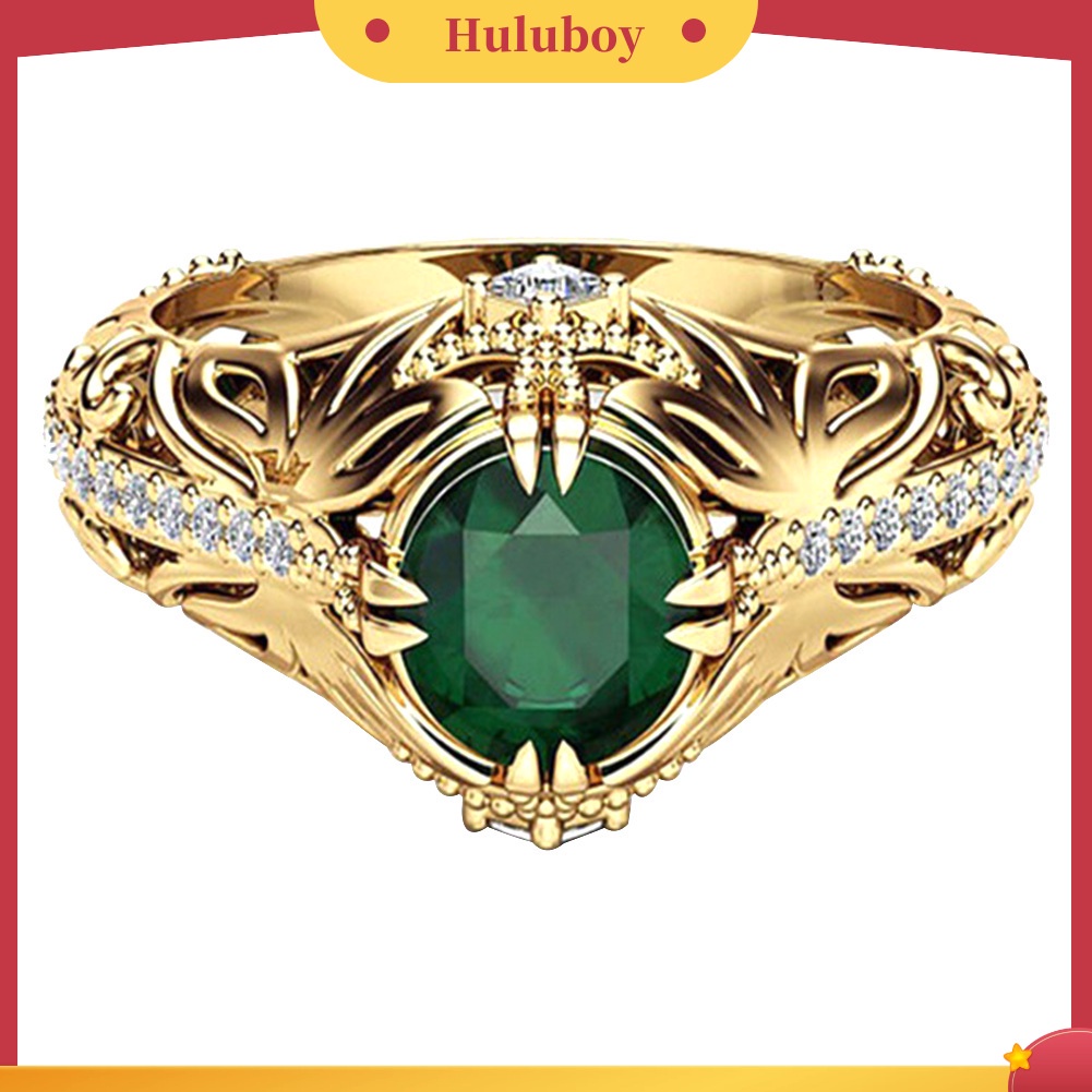 Hu Hu Hu Hu Hu Alat Bantu Pasang Kacamata♡ Cincin Antik Lapis Emas Dengan Batu Emerald Oval Untuk Wanitahadiah Valentine