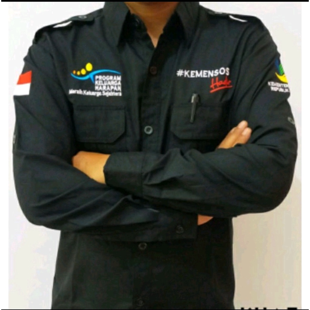 KEMEJA PRIA AMERICAN DRILL LENGAN PANJANG CUSTOM BORDIR | KEMEJA LENGAN PANJANG PRIA POLOS | KEMEJA 