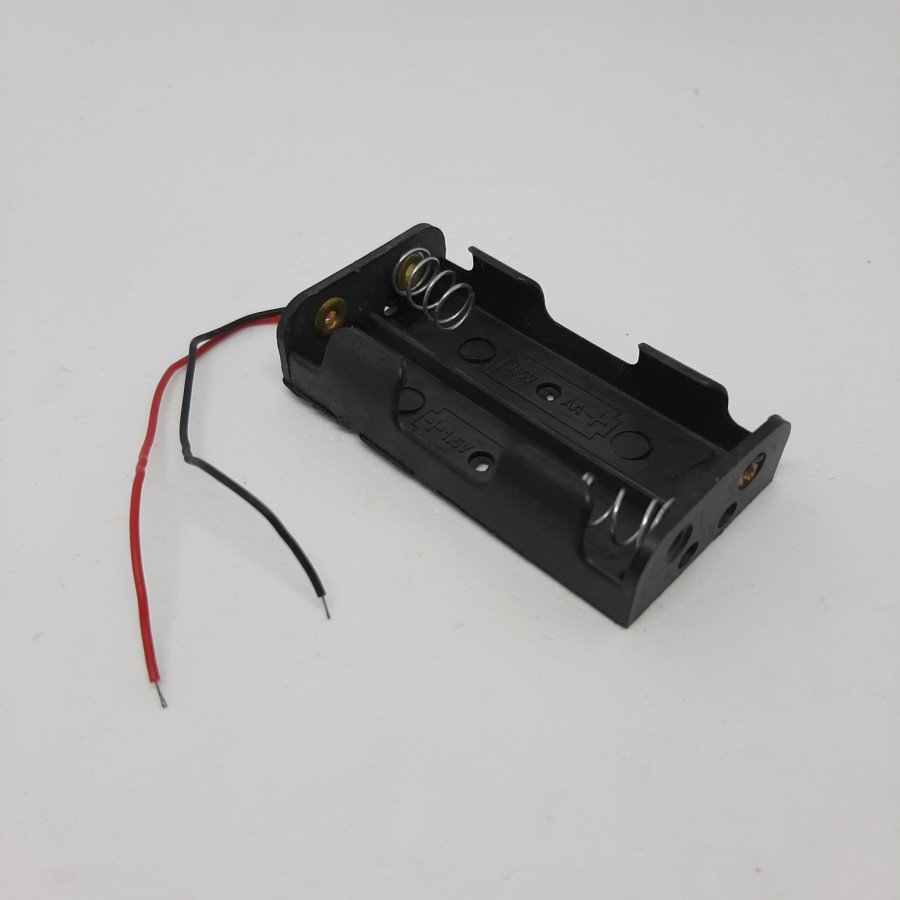 Wadah Baterai AA 2 Slot Kotak Batre 2xAA Battery Holder AAx2 Batere AA x 2 Case Box
