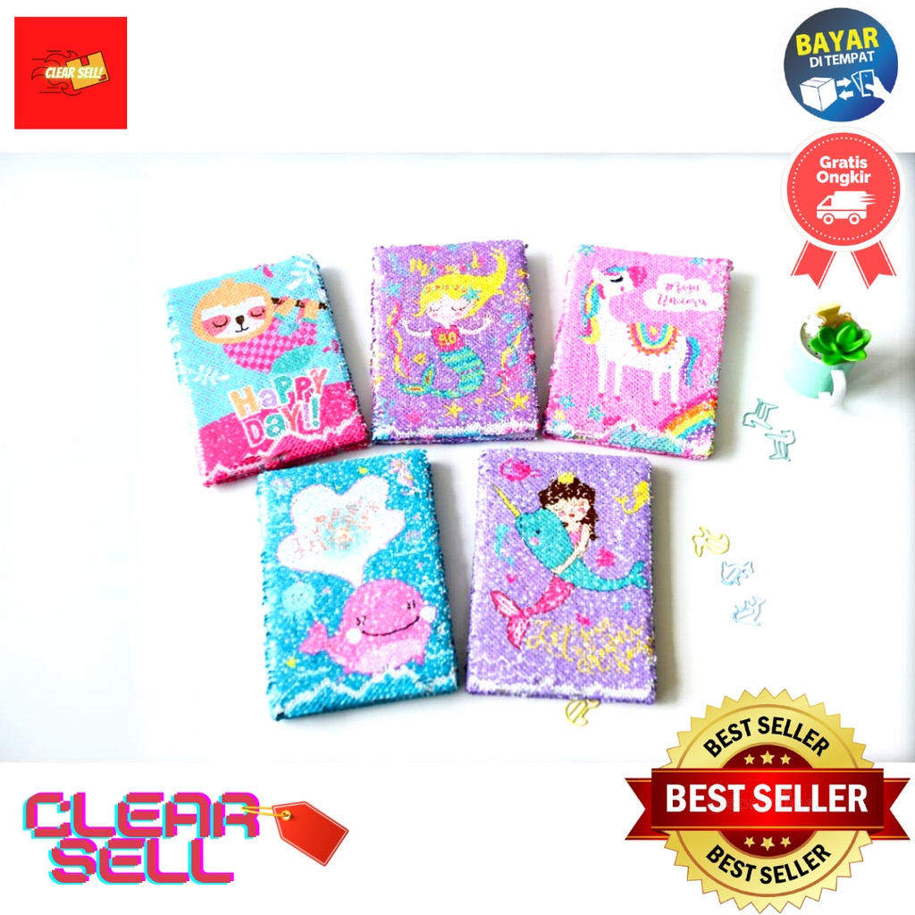 

Buku tulis 2 in 1 / Notebook / Notepad motif Cartoon blink blink / Glitter F2080