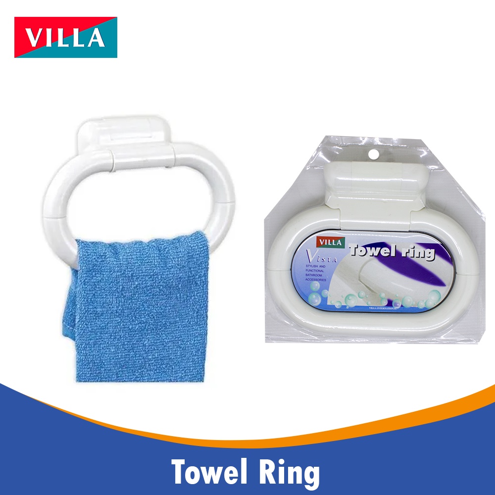 Ktmstore Gantungan lap handuk kamar mandi dinding plastik towel ring Villa 5118