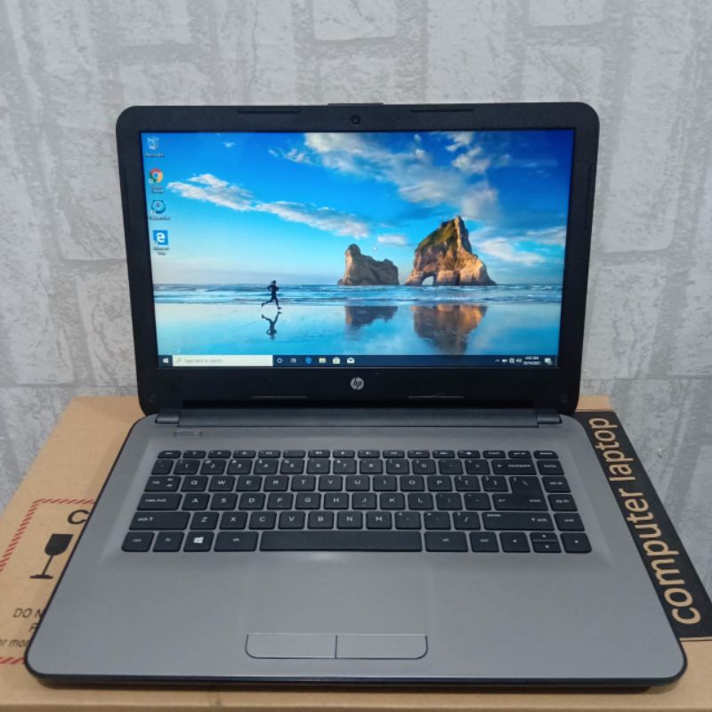 Laptop HP 14  AMD A8-7410 Amd Radeon R5 Graphic Ram 4GB HDD 500 GB Full aplikasi Siap pakai  Windows 10