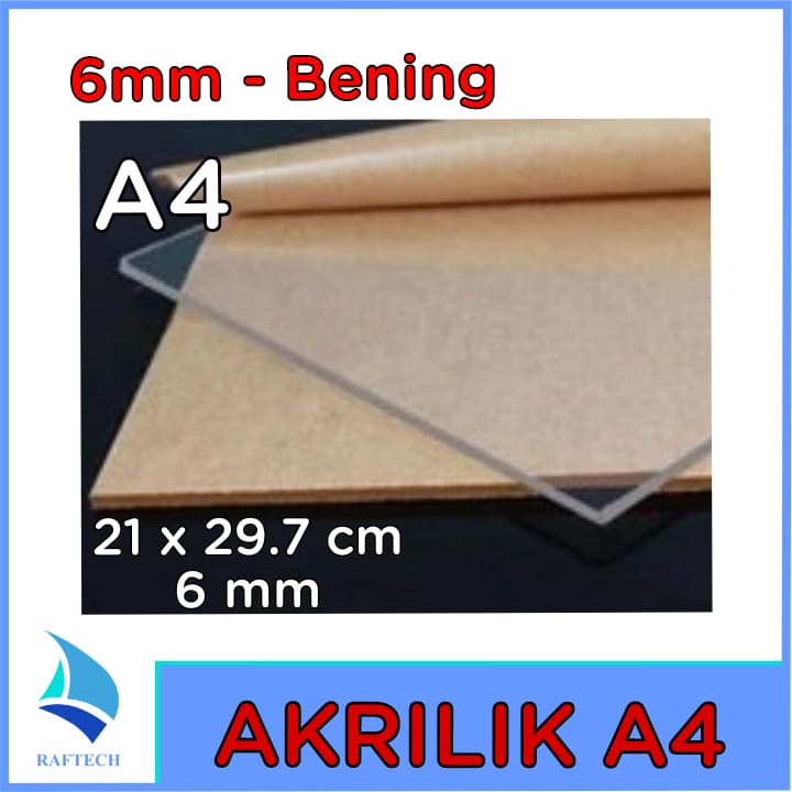 Akrilik A4 Lembaran 6mm Acrylic 6 mm Bening Transparan Marga Cipta