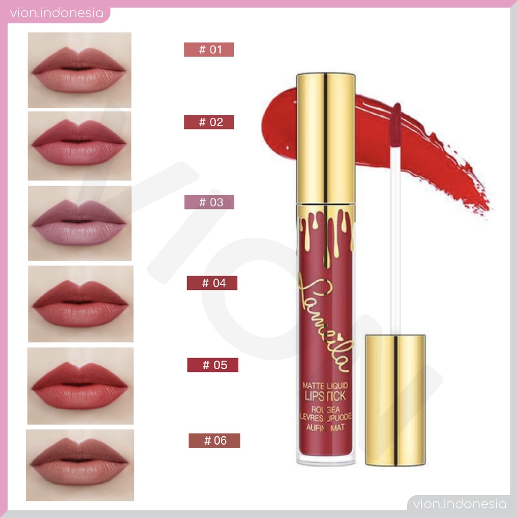 LAMEILA Matte Liquid Lipstick Cair 6 Warna Matte Tahan Lama Lip Gloss Original LA010