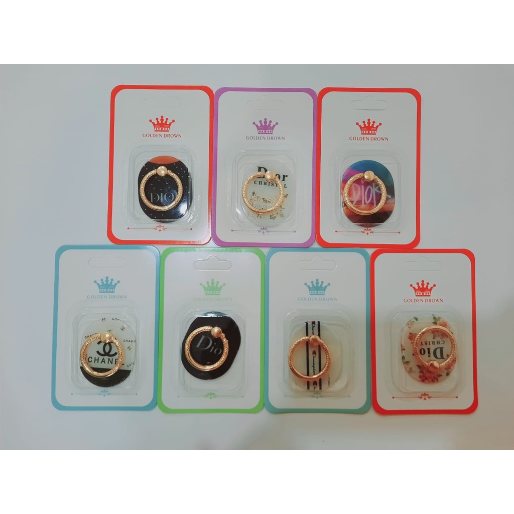 iRing Holder Stand Handphone Cincin Ring Stens Golden Crown Pegangan HP OCEANMART OCEAN MART Aksesoris Murah Grosir