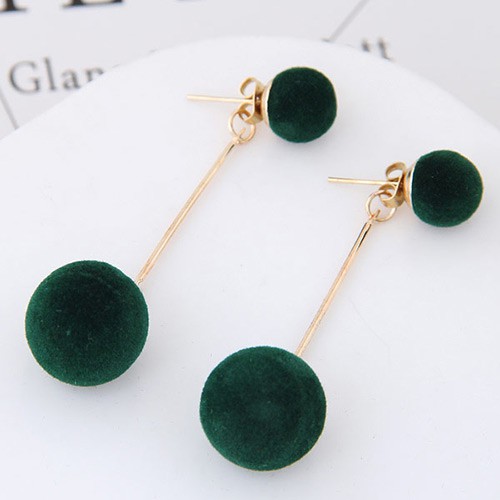 LRC Anting Tusuk Sweet Double Fuzzy Balls Pendant Decorated Pure A4770X