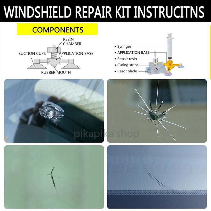 GLASS REPAIR KIT lem kaca retak glue repair anti crack Baru