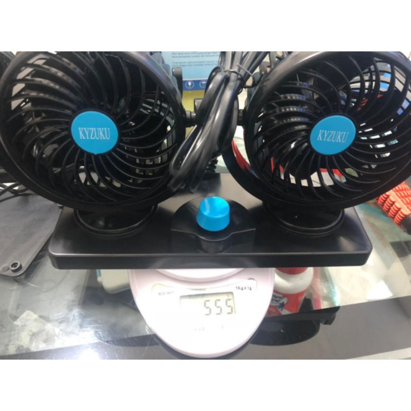 KYZUKU T-303/T-304 Kipas Angin Mobil Double Headed Fan / Kipas Angin Mobil 12Volt/24Volt Kipas Mobil