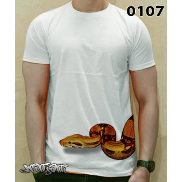Kaos 3d binatang hewan snake ular sanca piton cobra