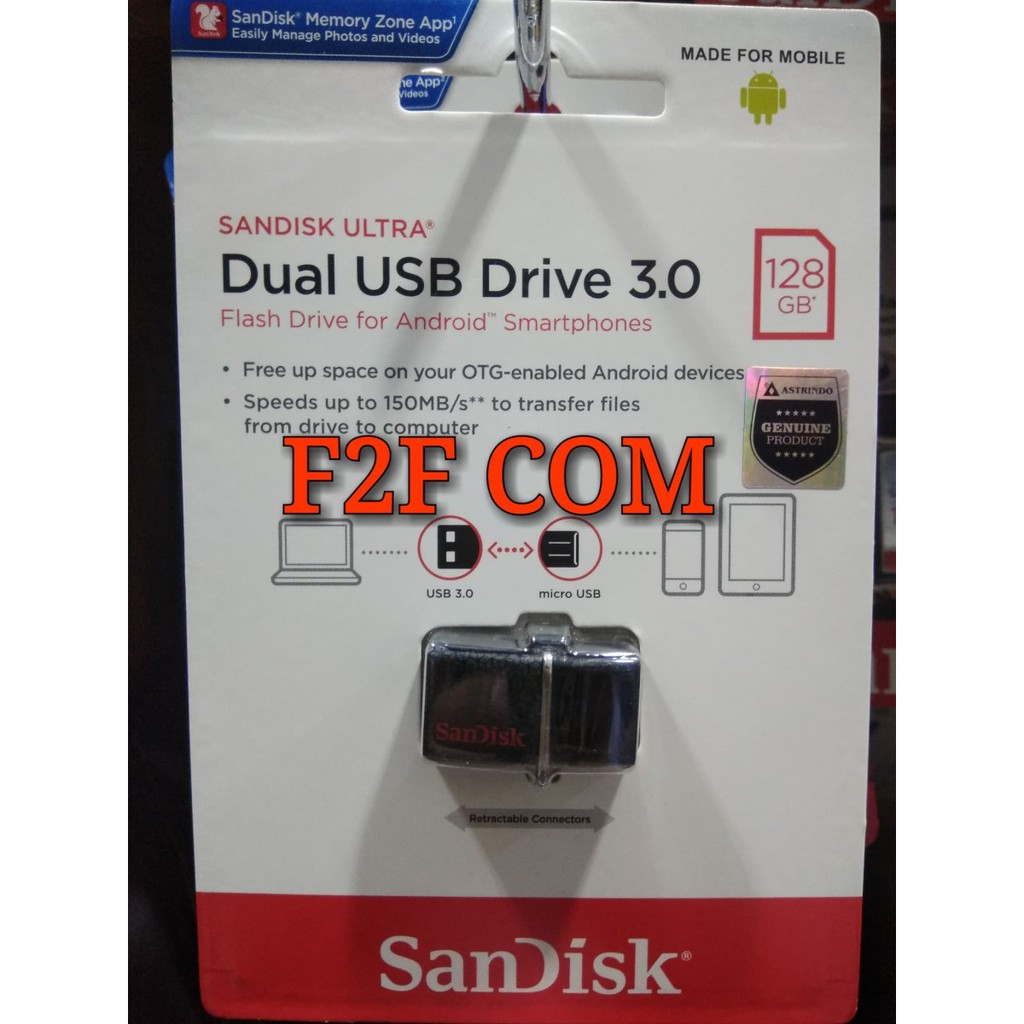 SANDISK FLASHDISK OTG 128GB 150MBPS USB 3.0 / OTG 128 GB 150 MB/S ORI