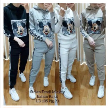 ms COD SET FF MICKEY HOODIE / SET FENDI MICKEY / SETELAN BABYTERY XL