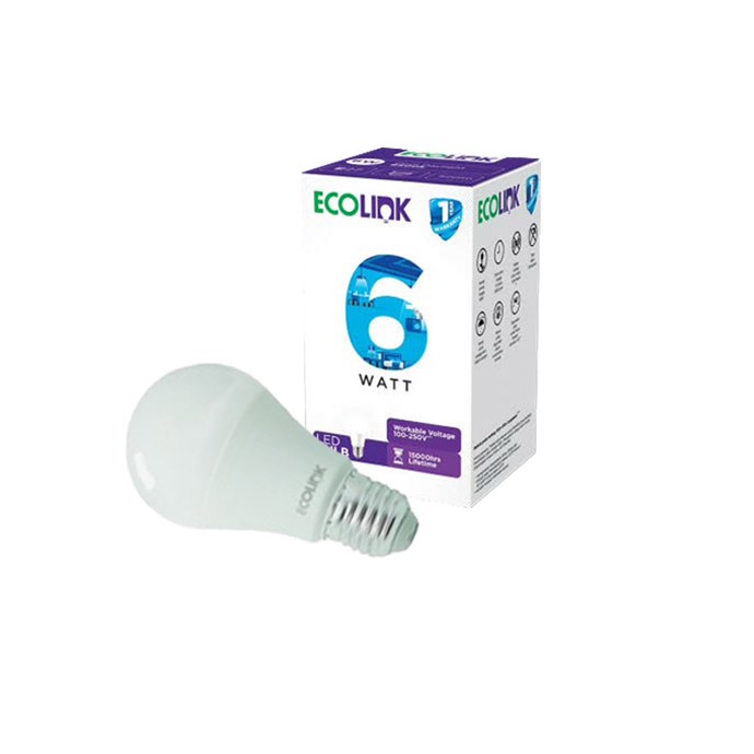 Lampu LED ECOLINK 6W 6 W 6 Watt Cahaya Putih Promo
