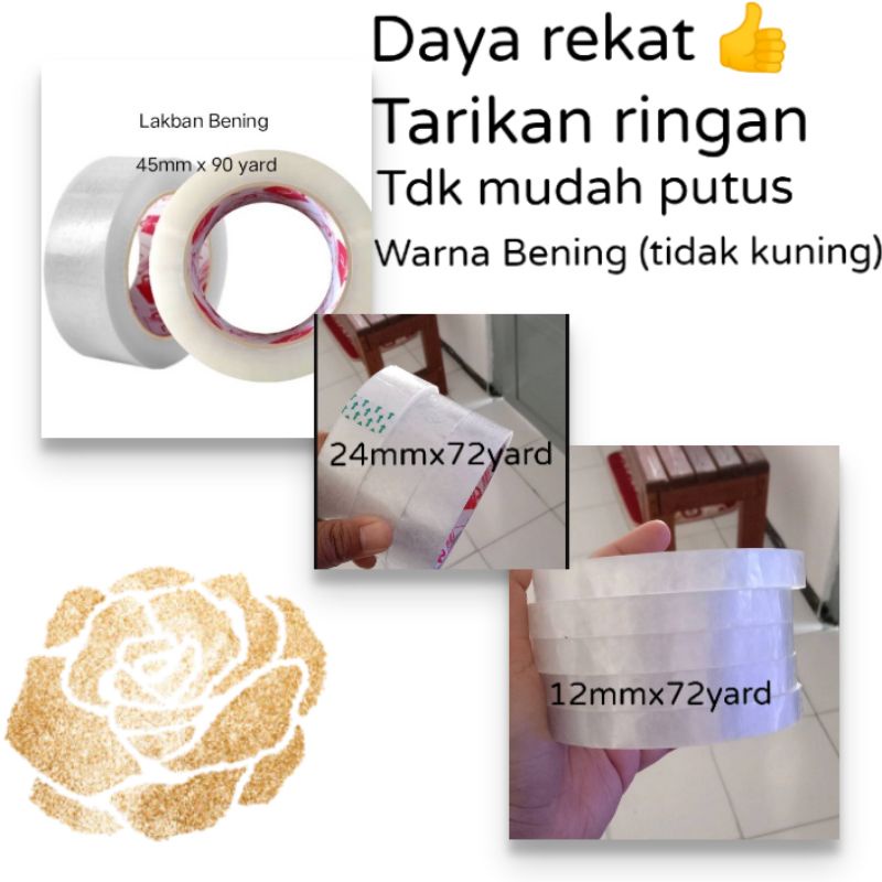 

Lakban Isolasi BENING 45mm x 90yard , 24mm x 72yard ,12mm x 72yard