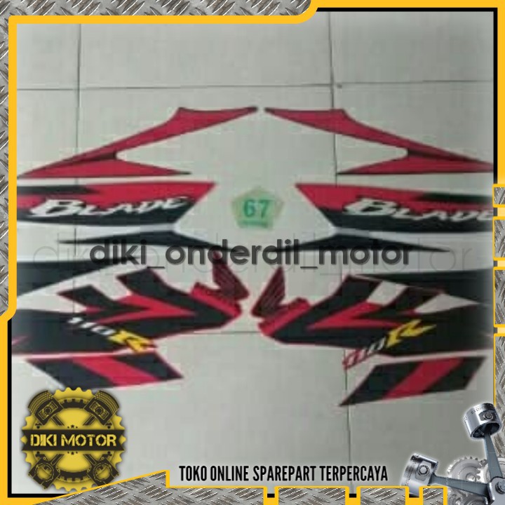 Striping Motor Honda Blade 110 R 2009 Red Silver