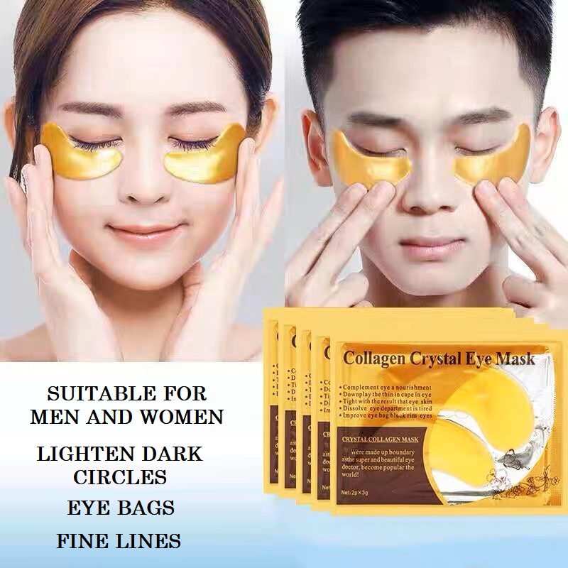 LUCKYMALL 1 PASANG Masker Mata COLLAGEN CRYSTAL GOLD EYE BAG MASK EYEMASK Kantong Black Panda Anti Aging Wrinkle Emas Eye LUCKYDATE