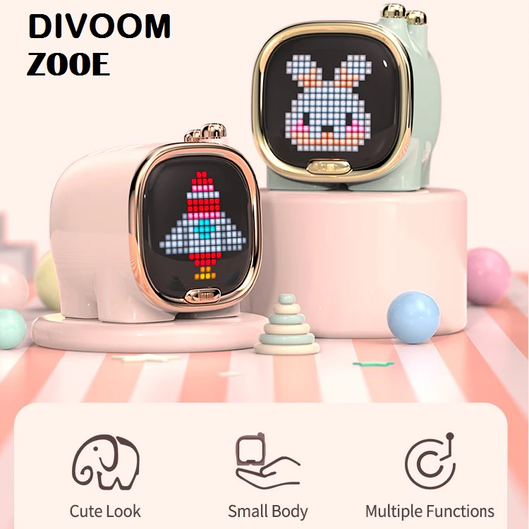 DIVOOM ZOOE - Mini Cute Bluetooth Speaker Pixel Art LED Display