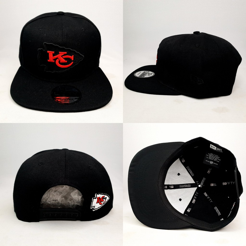 TOPI SNAPBACK NHL KANSAS CITY HITAM LOGO MERAH