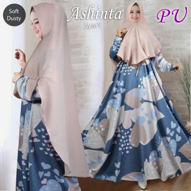 ASHINTA SYARI JUMBO BAJU MAXI DRESS MUSLIM WANITA LENGAN PANJANG MURAH GAMIS CEWEK KEKINIAN GROSIR