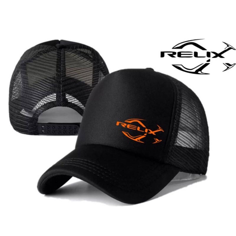 Topi mancing logo relix topi olahraga