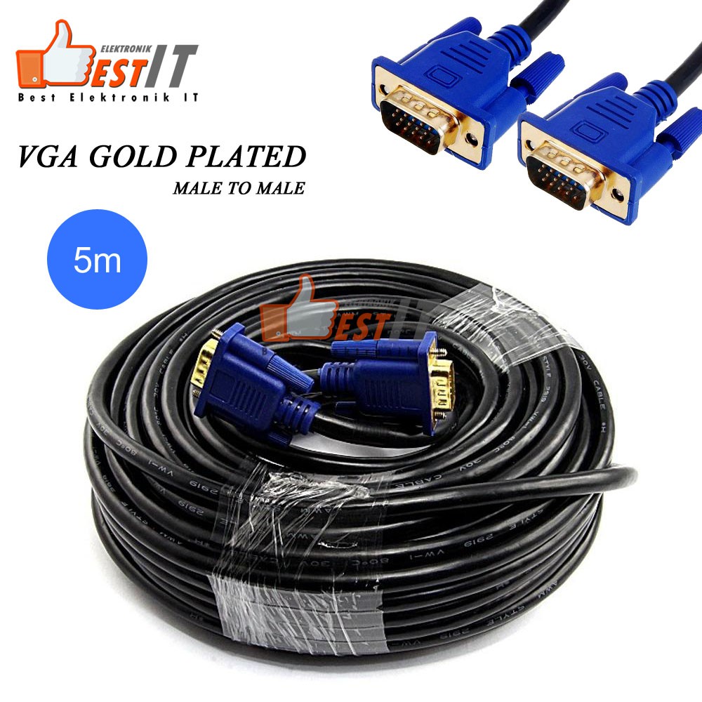 Kabel VGA  Panjang 5 meter Gold Plated