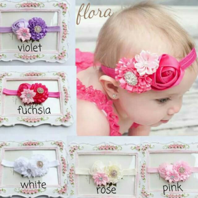 BANDANA BANDO ANAK BAYI BABY HEADBAND HAIRBAND FLORA