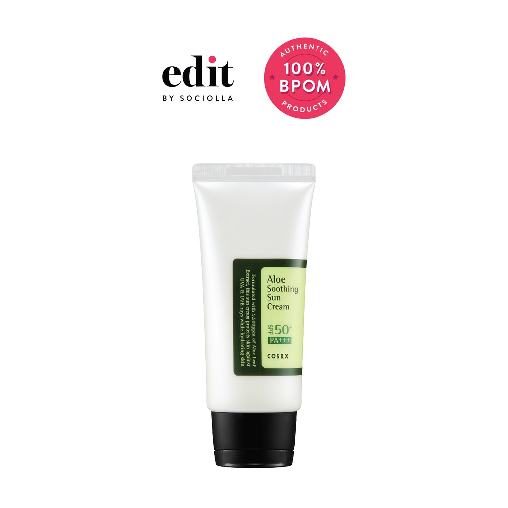 

COSRX Aloe Soothing Sun Cream SPF 50+ PA+++ - size: 50 ml UVA dan UVB - Edit by Sociolla