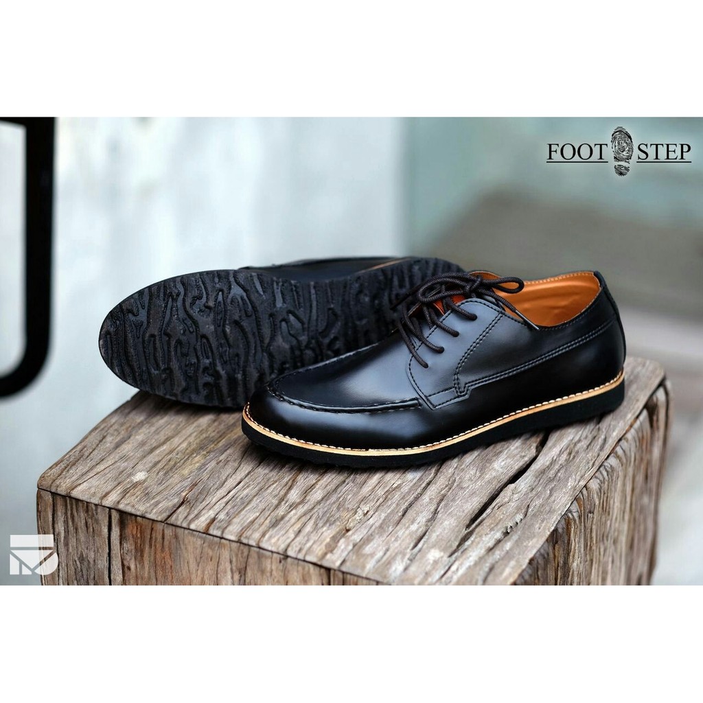 Sepatu Vintage Klasik Sporty Pria/Cowok/Men Pantofel Original Footwear | Costa Black | FORIND x FSTP