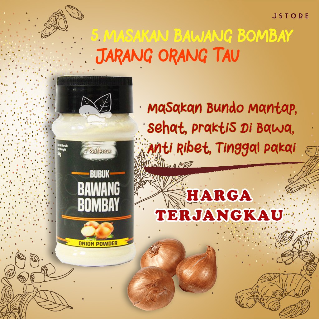 

Bawang Bombay Bubuk Bumbu Masak Dapur Bumbu Rempah Herbal Onion Powder Premium Quality 50g